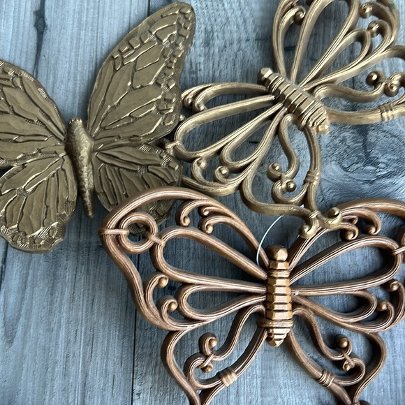 HOMCO Butterflies & Metal Leaves Made in USA - Picture 2 of 7